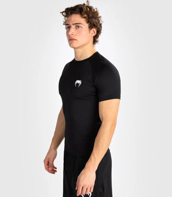 Contender Men Short Sleeve Rashguard Black White