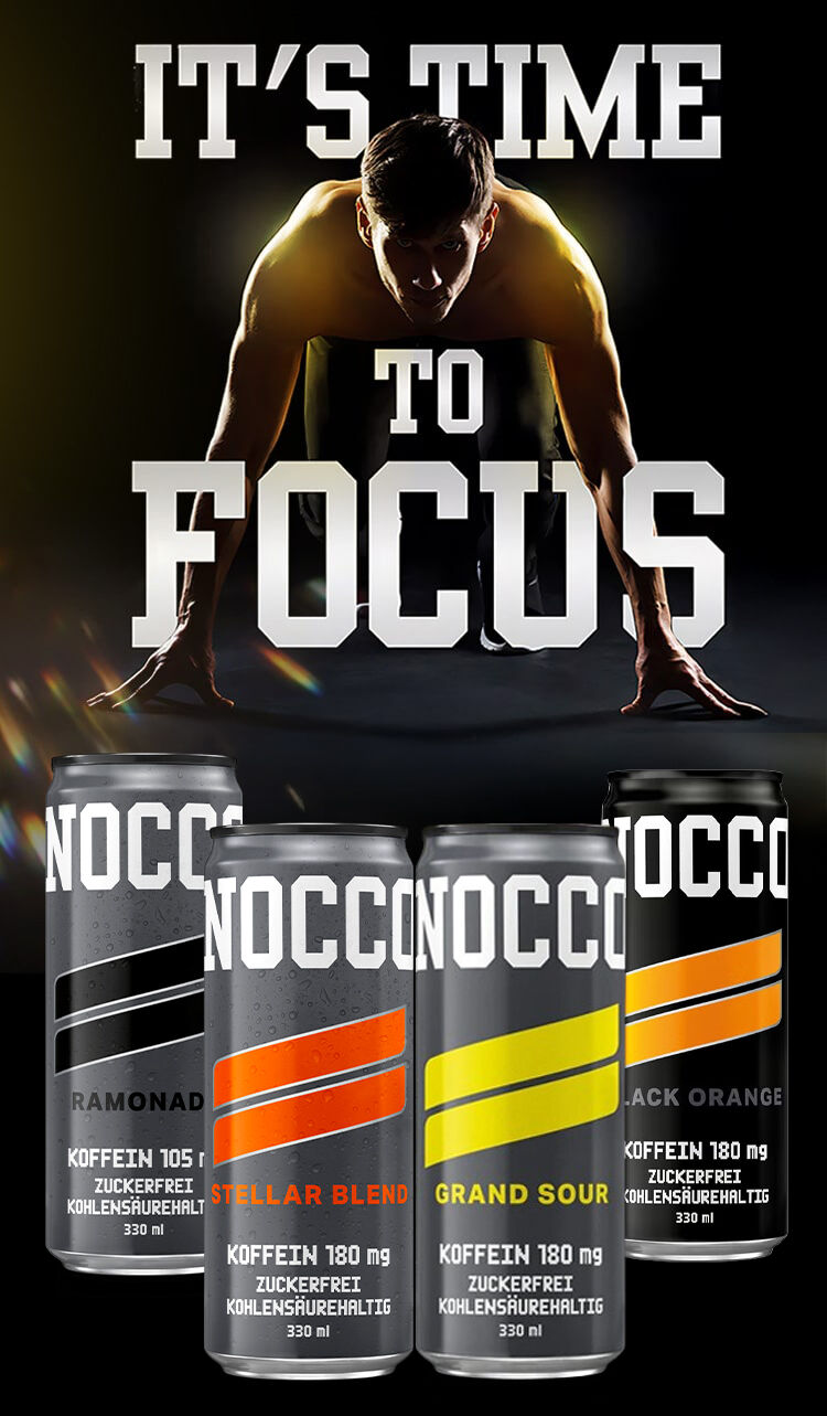 NOCCO FOCUS LA BOISSON ÉNERGISANTE SANS SUCRE ET RICHES EN VITAMINES NOCCO FOCUS LA BOISSON ÉNERGISANTE SANS SUCRE ET RICHES EN VITAMINES