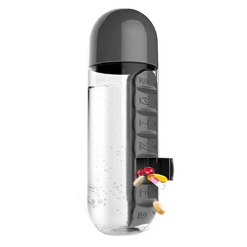 Bottle with Pills Box : Trinkflasche mit Fächern für Kapseln