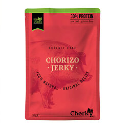 Eco Pork Jerky Chorizo : Snack mit getrocknetem Schweinefleisch Chorizo