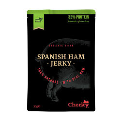 Eco Pork Jerky Spanish Ham : Snack mit getrocknetem Schweinefleisch spanischer Schinken